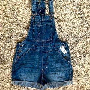 Gap NWTs Womens Denim Jean Shortalls Overalls Sz S